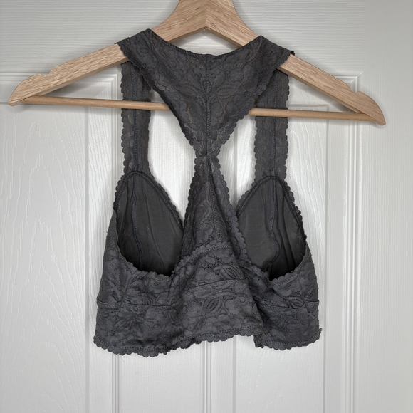 Free People Intimately Free People Grey Galloon Lace Bralette Size Medium - Picture 4 of 4